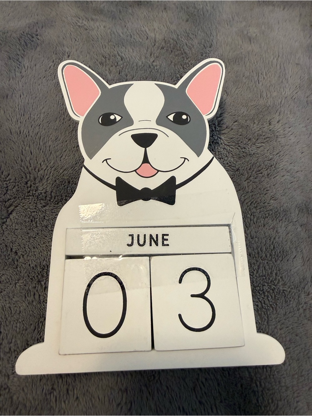 Cute Gray and White Dog Perpetual Calendar - Pets Dog Decor